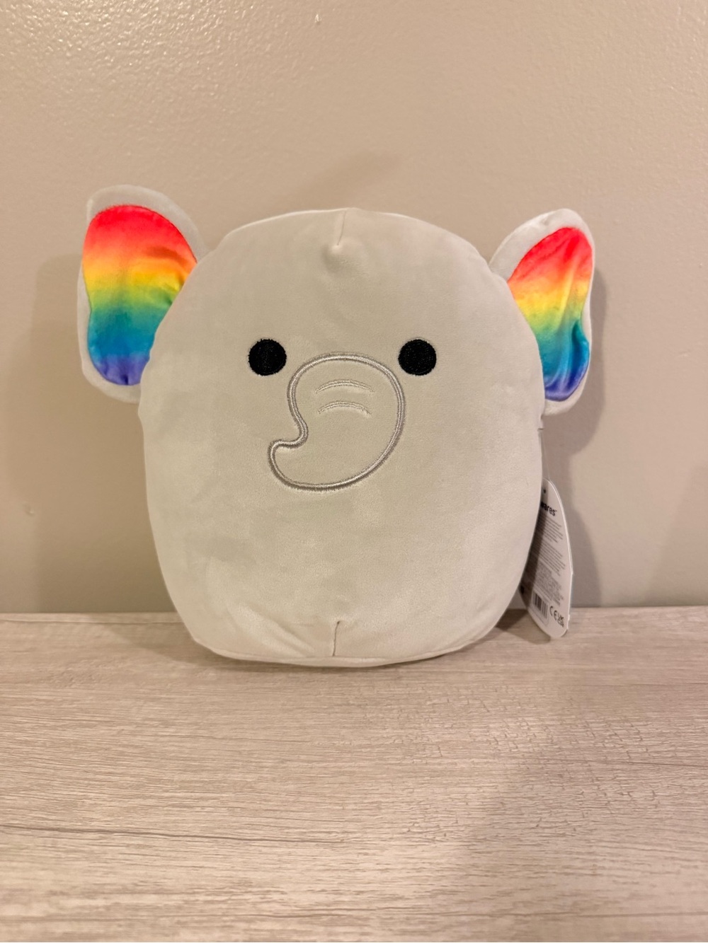 Squishmallows Gray Elephant with Rainbow Ears